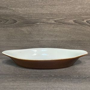 Vintage Au Gratin Dish DC-529 USA Baking Casserole Oval Stoneware Pottery Brown